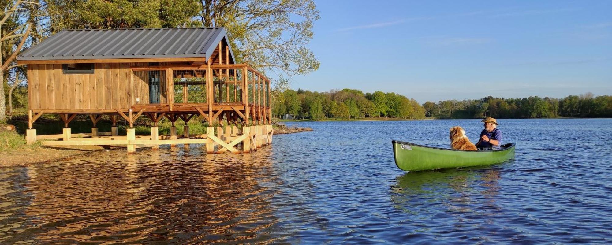 Lacustra Cabanes accessibles en canoé et Chalets tout confort Flayat Extérieur photo